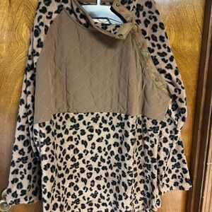 Stylish Leopard Print Teddy Jacket